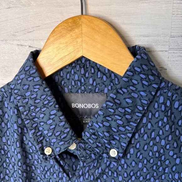 Bonobos Dress Shirt Mens Size Small Blue Penguin Button Down Cotton Long Sleeve - Picture 6 of 15